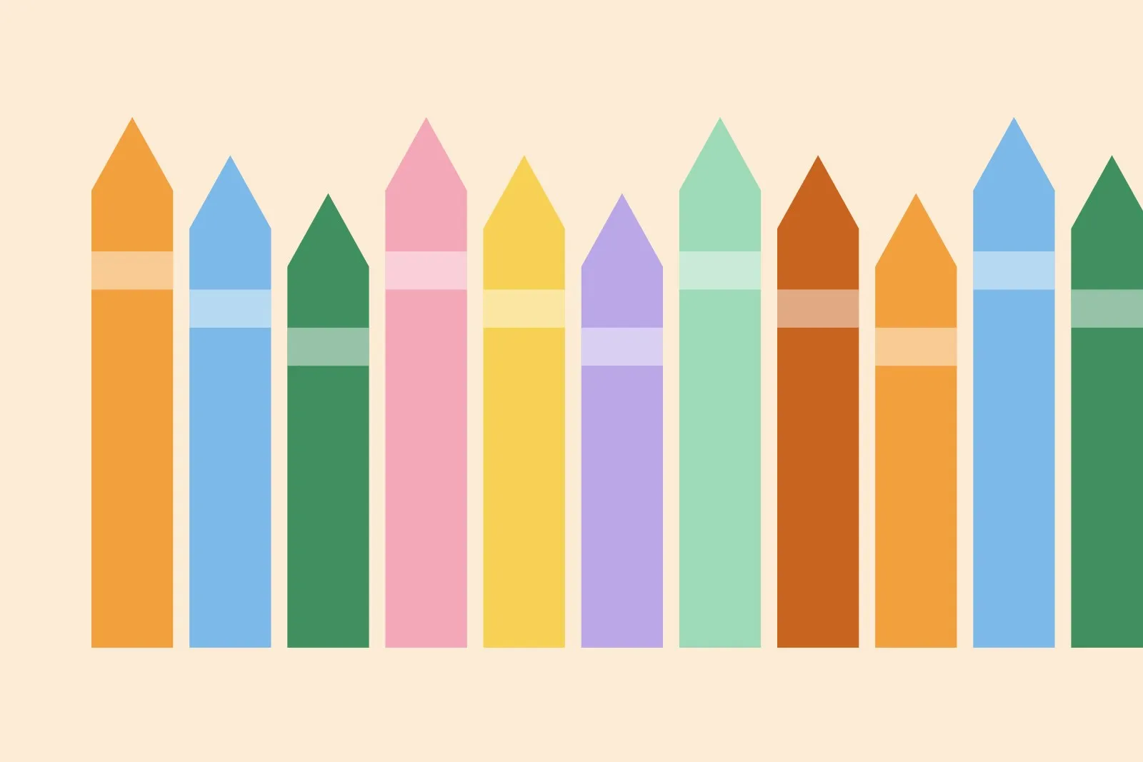 Placeholder illustration: a row of crayons